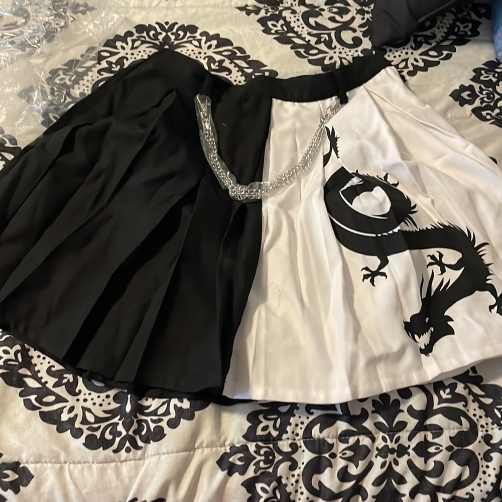 Black and white dragon skirt